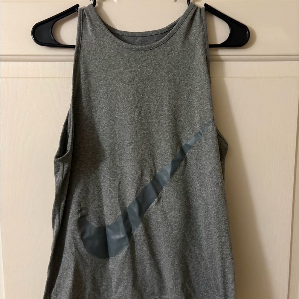 Nike Grey Sleeveless Tank Top with Swoosh